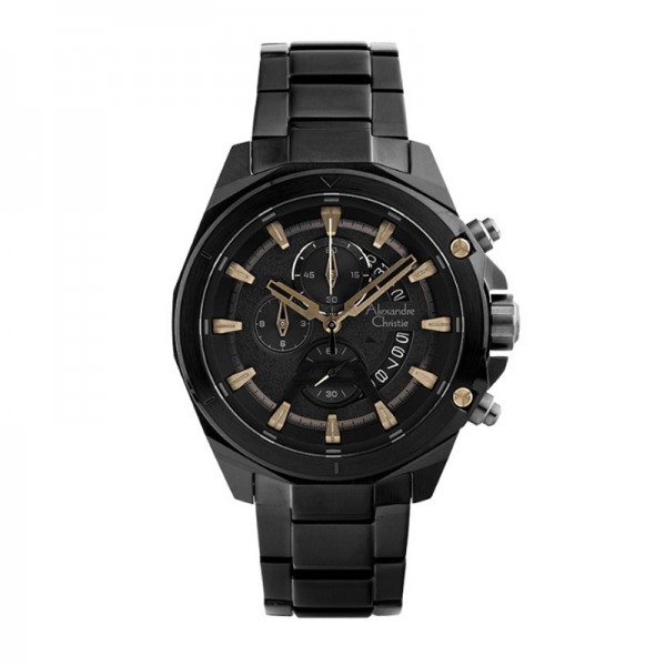 Alexandre Christie AC 6651 Black Gold Steel MCBGBBA